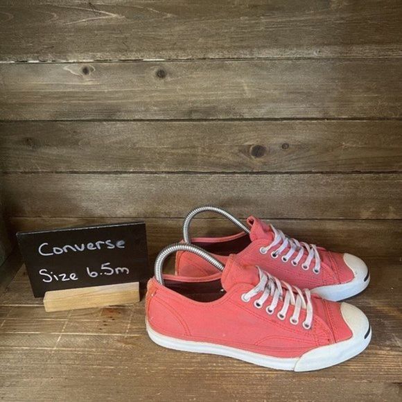 Womens Converse Jack Purcell Light Red‎ Low Top Canvas Shoes Sneakers Size 6.5 M - Picture 1 of 6